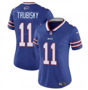 Cheap Women's Buffalo Bills #11 Mitch Trubisky Blue Vapor Stitched Football Jersey(Run Small)