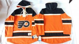 Wholesale Cheap Flyers Blank Orange Sawyer Hooded Sweatshirt Stitched NHL Jersey