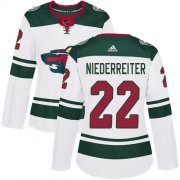 Wholesale Cheap Adidas Wild #22 Nino Niederreiter White Road Authentic Women's Stitched NHL Jersey