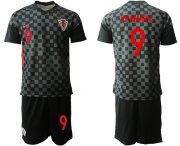 Wholesale Cheap Men 2021 European Cup Croatia black away 9 Soccer Jerseys