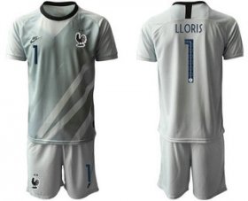 Wholesale Cheap France 1 LLORIS Gray Goalkeeper UEFA Euro 2020 Soccer Jersey