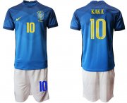 Wholesale Cheap Men 2020-2021 Season National team Brazil away blue 10 Soccer Jersey2