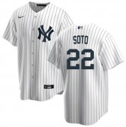 Cheap Men's New York Yankees #22 Juan Soto White Cool Base Stitched Baseball Jersey