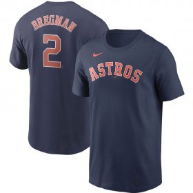 Wholesale Cheap Houston Astros #2 Alex Bregman Nike Name & Number T-Shirt Navy