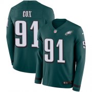 Wholesale Cheap Nike Eagles #91 Fletcher Cox Midnight Green Team Color Men's Stitched NFL Limited Therma Long Sleeve Jersey