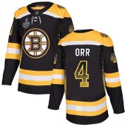 Wholesale Cheap Adidas Bruins #4 Bobby Orr Black Home Authentic Drift Fashion Stanley Cup Final Bound Stitched NHL Jersey