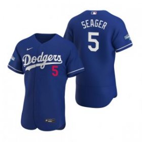 Wholesale Cheap Los Angeles Dodgers #5 Corey Seager Royal 2020 World Series Champions Jersey