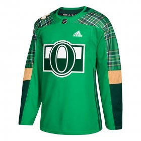 Wholesale Cheap Adidas Senators Blank adidas Green St. Patrick\'s Day Authentic Practice Stitched NHL Jersey
