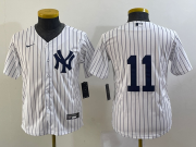 Cheap Youth New York Yankees #11 Anthony Volpe White No Name Stitched MLB Nike Cool Base Jersey