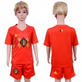 Wholesale Cheap Belgium Blank Red Home Kid Soccer Country Jersey