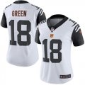 Wholesale Cheap Nike Bengals #18 A.J. Green White Women's Stitched NFL Limited Rush Jersey