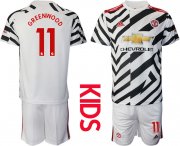 Wholesale Cheap Youth 2020-2021 club Manchester united away 11 white Soccer Jerseys