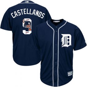 Wholesale Cheap Tigers #9 Nick Castellanos Navy Blue Team Logo Fashion Stitched MLB Jersey