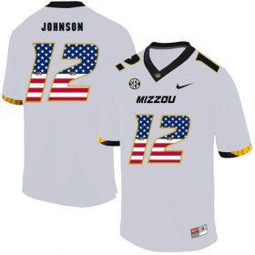 Wholesale Cheap Missouri Tigers 12 Johnathon Johnson White USA Flag Nike College Football Jersey