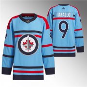 Cheap Men's Winnipeg Jets #9 Alex Iafallo Light Blue Anniversary Primegreen Stitched Jersey