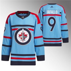 Cheap Men\'s Winnipeg Jets #9 Alex Iafallo Light Blue Anniversary Primegreen Stitched Jersey