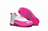 Wholesale Cheap Air Jordan 12 GS Valentines Day White/pink-silver