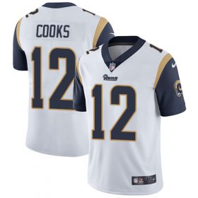Wholesale Cheap Nike Rams #12 Brandin Cooks White Men\'s Stitched NFL Vapor Untouchable Limited Jersey