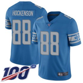 Wholesale Cheap Nike Lions #88 T.J. Hockenson Blue Team Color Men\'s Stitched NFL 100th Season Vapor Limited Jersey