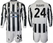 Wholesale Cheap Men 2021-2022 Club Juventus home white Long Sleeve 24 Adidas Soccer Jersey