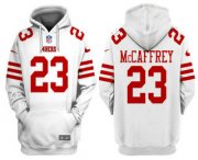 Wholesale Cheap Men's San Francisco 49ers #23 Christian McCaffrey White Alternate Pullover Hoodie