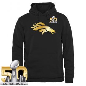 Wholesale Cheap Men\'s Denver Broncos Pro Line Black Gold Super Bowl 50 Collection Pullover Hoodie
