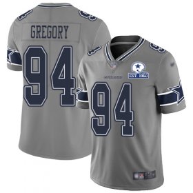 Wholesale Cheap Nike Cowboys #94 Randy Gregory Gray Men\'s Stitched With Established In 1960 Patch NFL Limited Inverted Legend Jersey