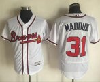 Wholesale Cheap Braves #31 Greg Maddux White Flexbase Authentic Collection Stitched MLB Jersey