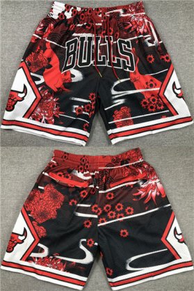 Wholesale Cheap Men\'s Chicago Bulls Red Black Shorts