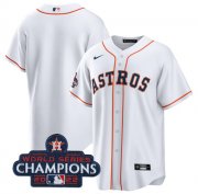 Wholesale Cheap Men's Houston Astros Blank White 2022 World Series Champions Home Stitched Baseball Jersey