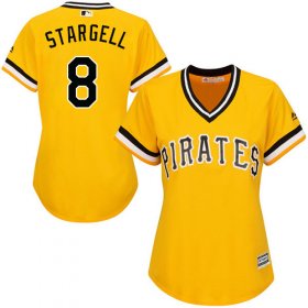 Wholesale Cheap Pirates #8 Willie Stargell Gold Alternate Women\'s Stitched MLB Jersey