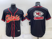 Wholesale Cheap Men's Kansas City Chiefs Black Team Big Logo With Patch Cool Base Stitched Baseball Jersey