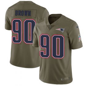 Wholesale Cheap Nike Patriots #90 Malcom Brown Olive Men\'s Stitched NFL Limited 2017 Salute To Service Jersey