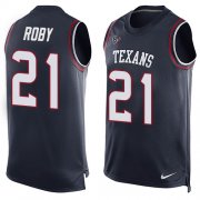 Wholesale Cheap Nike Texans #21 Bradley Roby Navy Blue Team Color Men's Stitched NFL Limited Tank Top Jersey