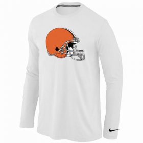 Wholesale Cheap Nike Cleveland Browns Logo Long Sleeve T-Shirt White