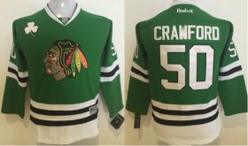 Wholesale Cheap Blackhawks #50 Corey Crawford Green Stitched Youth NHL Jersey