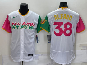 Wholesale Men\'s San Diego Padres #38 Jorge Alfaro White 2022 City Connect Flex Base Stitched Jersey