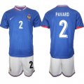 Cheap Men's France #2 Benjamin Pavard Blue 2024-25 Home Soccer Jersey Suit