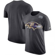 Wholesale Cheap NFL Men's Baltimore Ravens Nike Anthracite Crucial Catch Tri-Blend Performance T-Shirt