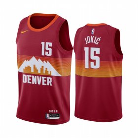 Wholesale Cheap Nike Nuggets #15 Nikola Jokic Red NBA Swingman 2020-21 City Edition Jersey