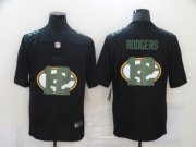Wholesale Cheap Men's Green Bay Packers #12 Aaron Rodgers Black 2020 Shadow Logo Vapor Untouchable Stitched NFL Nike Limited Jersey