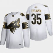 Wholesale Cheap Arizona Coyotes #35 Darcy Kuemper Men's Adidas White Golden Edition Limited Stitched NHL Jersey