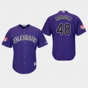 Wholesale Cheap Rockies #48 German Marquez Purple 2019 Spring Training Cool Base Stitched MLB Jersey