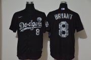 Wholesale Cheap Men's Los Angeles Dodgers #8 Kobe Bryant Black Silver Mamba Stitched MLB Cool Base Nike Jersey