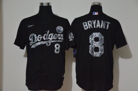 Wholesale Cheap Men\'s Los Angeles Dodgers #8 Kobe Bryant Black Silver Mamba Stitched MLB Cool Base Nike Jersey