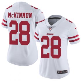 Wholesale Cheap Nike 49ers #28 Jerick McKinnon White Women\'s Stitched NFL Vapor Untouchable Limited Jersey