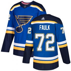 Wholesale Cheap Adidas Blues #72 Justin Faulk Blue Home Authentic Stitched NHL Jersey