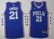 Wholesale Cheap Men's Philadelphia 76ers #21 Joel Embiid NEW Blue Stitched NBA Adidas Revolution 30 Swingman Jersey