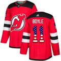 Wholesale Cheap Adidas Devils #11 Brian Boyle Red Home Authentic USA Flag Stitched Youth NHL Jersey