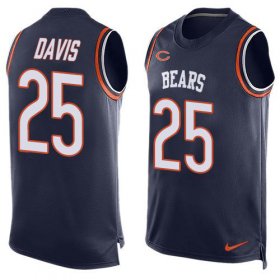 Wholesale Cheap Nike Bears #25 Mike Davis Navy Blue Team Color Men\'s Stitched NFL Limited Tank Top Jersey